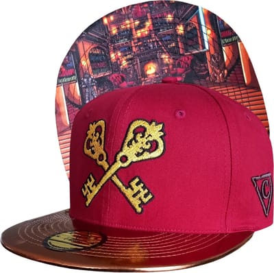 Capiche® Snapback – De Geheime Kamer – Rood & Bruin Metallic – Pet Heren – Baseball Pet – Tovenaars Pet – Hidden Room – Wizard Pet – Harry Potter Geïnspireerd