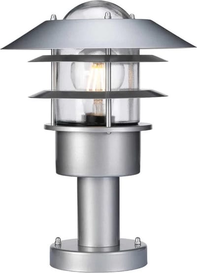 Elstead Lighting Mini LED Tuin Pilaar Helsingor | 1X E27 Max 60W | IP44 (Outdoor) | Silver