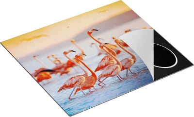 Chefcare Inductie Beschermer Kudde Flamingo's in het Water - 60x50 cm - Afdekplaat Inductie - Kookplaat Beschermer - Inductie Mat