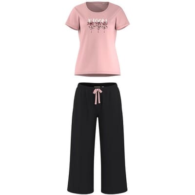 ESMARA Dames pyjama (Roze/zwart, XS (32/34))