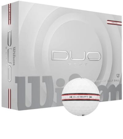 Wilson DUO Soft TRK360 Golfballen 2025 - Wit Rood - 12 Stuks