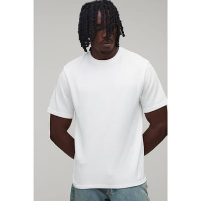 Lang Essentieel Regular Wafel T-shirt | White | Size Medium
