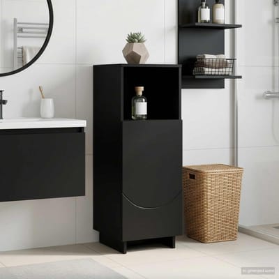 vidaXL - Badkamerkast - Zwart - 36,5 - x - 38 - x - 95 - cm - Bewerkt - hout