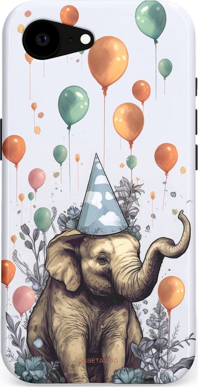 Casetastic Hoesje Geschikt voor Apple iPhone 16e Magsafe - Stijlvolle Beschermende Duo-layer Case - Olifant Verjaardag