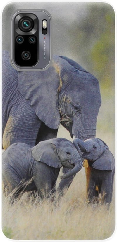 ADEL Siliconen Back Cover Softcase Hoesje Geschikt voor Xiaomi Redmi Note 10 (4G)/ 10s - Olifant Familie