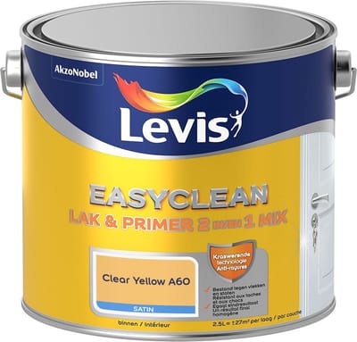 Levis - Easyclean Lak & Primer 2-In-1 Mix - Clear Yellow A60 - Mengverf - 2,5 L