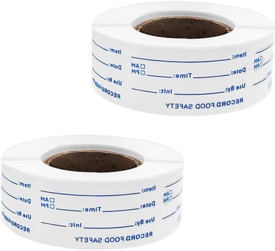 Zelfklevende Vriezer Labels - 1000 Stuks Witte Voedsel Datums Labels 50mm x 25mm voor Keuken, Invriezen en Organiseren van Voedsel