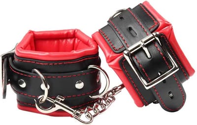 Premium lederen handboeien - BDSM Bondage - Gespsluiting - Ketting tussenstuk - Zeer goede kwaliteit - One size