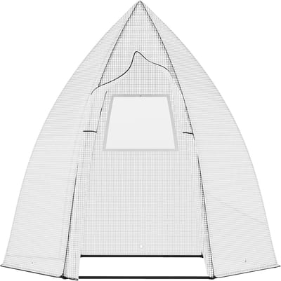 TRUUSK Mini Broeikas Overwinteringstent - 160x140x180cm - Roldeur - Wit - Voor Tuin en Balkon - Winterscherm