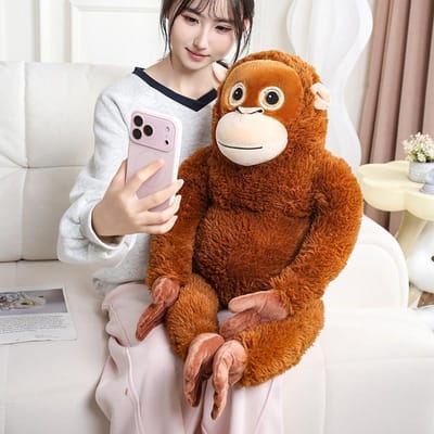 306090Cm Kawaii Simulatie Aap Pluche Pop Rugzak Lange Arm Gorilla Dier Knuffel Huisdecoratie Cadeau Voor Kinderen see choose option brown