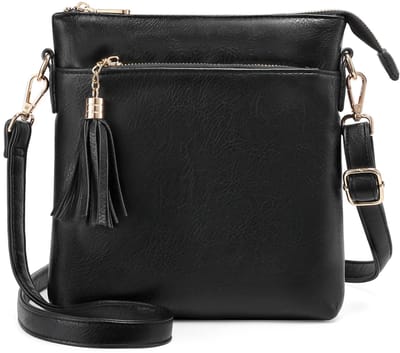 SENDEFN Middelgrote schoudertas voor dames, veganistisch leer, crossbody-tas met verstelbare en afneembare riem, shopper