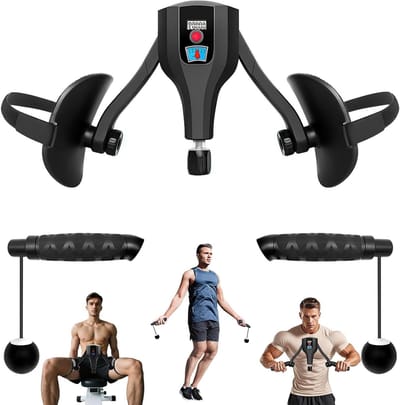 Dijbeentrainer Beenpers - Beentrainer Armtrainer - Thuis Fitness - Verstelbare Weerstand 50kg - 13x15cm Kussen - Grijs