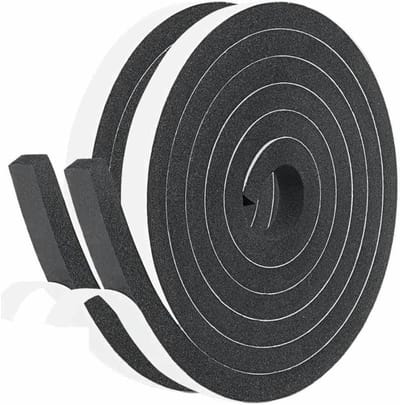 Afdichtingsstrip Schuim - Tochtstrip Zelfklevend - Isoleren Ramen Deuren - Hoge Veerkracht - 2 Rollen 1.5cm - Zwart