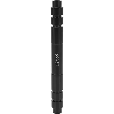 Adaptateur de moyeu d'axe traversant 12 mm vers 9 mm Alliage d'aluminium pour accessoires de vélo de montagne et de route 148 mm 5,8 pouces black