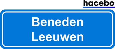 Hacebo - Plaatsnaam Sticker - 29x10 CM - Beneden Leeuwen sticker - Verkeersborden sticker - grappige cadeaus - Beneden Leeuwen