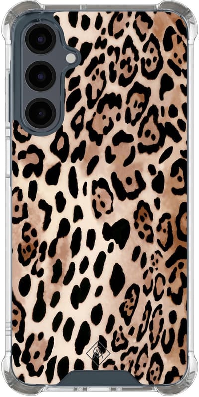 Casimoda® hoesje - Geschikt voor Samsung Galaxy A17 - Luipaard print bruin - Shockproof case - Extra sterk - TPU/polycarbonaat - Bruin/beige, Transparant