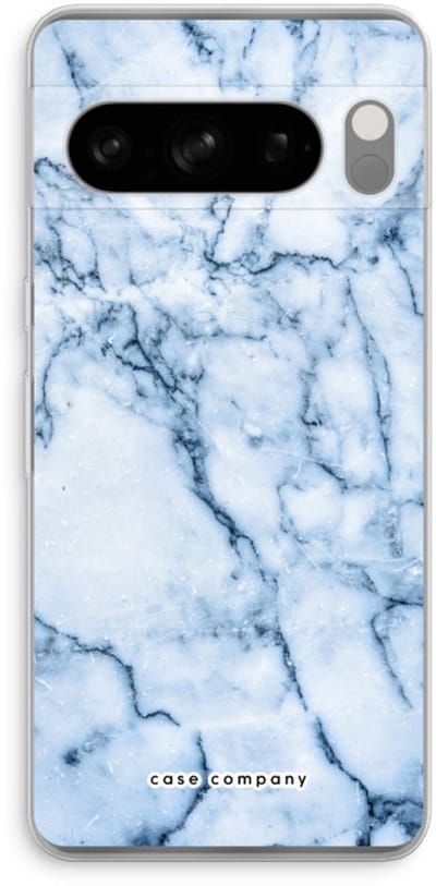 Case Company® - Hoesje geschikt voor Google Pixel 8 Pro hoesje - Blauw marmer - Soft Cover Telefoonhoesje - Bescherming aan alle Kanten en Schermrand