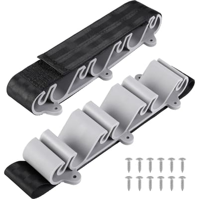 Runnico Pack de 2 Supports de Canne à Pêche Verticaux pour BateauSupport de Canne à PêcheÉtagère Verticale pour Canne à Pêche pour Bateau pour RangementSangle pour Canne à Pêche pour Pont de Bateau United States gray