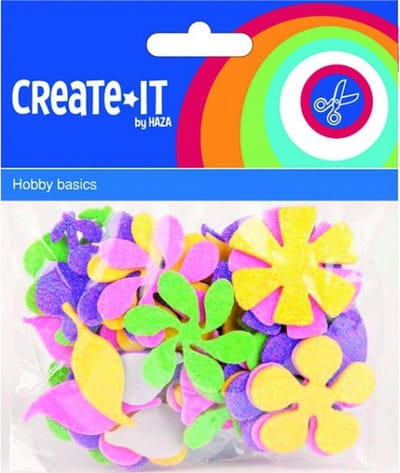 Haza Foam bloemen met plaklaag - Zelfklevende plakbloemen - 70 stuks