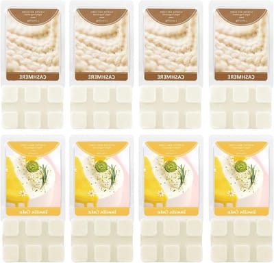 Geuroliënde Wasblokjes voor Geurkaarsen, Cashmere en Vanille Cake, 8 Stuks, Soja Was, Ruimtesfeer, Geurverspreiding, Aromatische Blokken