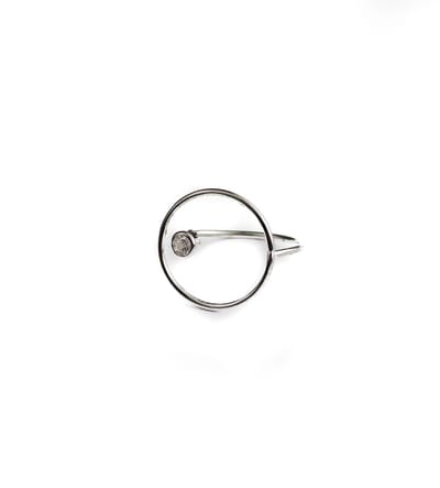HÕBE – Abie Ring – Sterling Zilver – Gerecycled Zilver –  Ring– Handgemaakte Sieraad – Zirkonia – Accessories – Dames Ring – Adjustable Ring