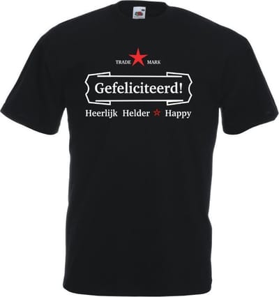Mijncadeautje T-shirt - Gefeliciteerd, heerlijk, helder - Unisex Zwart (maat 3XL)