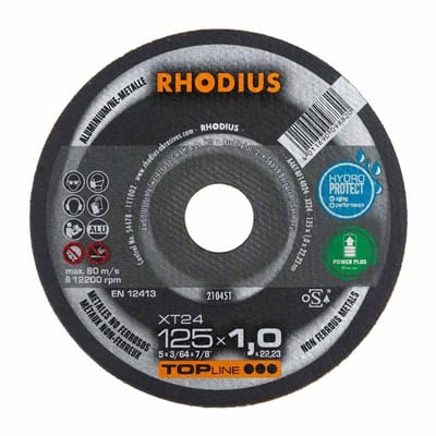 Rhodius XT24 210451 Alu Doorslijpschijf recht - Non Ferro Metalen - 125 mm * 1mm - 1 stuk