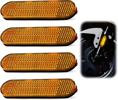 SnelShoppen - E4 Pack 100 x 24 x 8 mm Veiligheidsreflector Rechthoek voor Motorfiets, Fiets en Scooter - Geel - Hoogwaardige PMMA en ABS Materialen