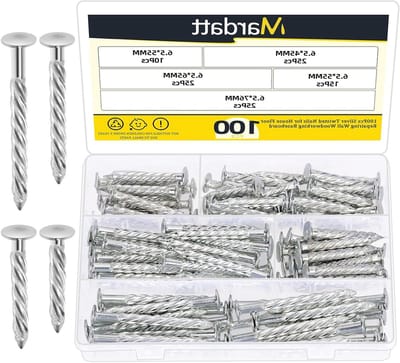 Hekwerk Deknagels - Spiraalnagels Cementnagels - Houtbewerking Huisreparatie - Verzinkt Spiraalontwerp - 100 stuks 65 mm - Zilver