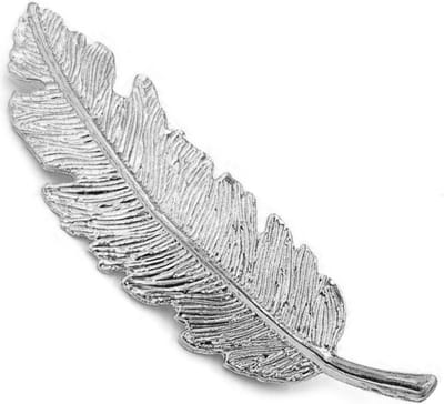 New Age Devi - Haarspeld - 9CM lang - Met zilverkleurige veertjes en een stijlvolle haarclip voor de perfecte haarstyling!