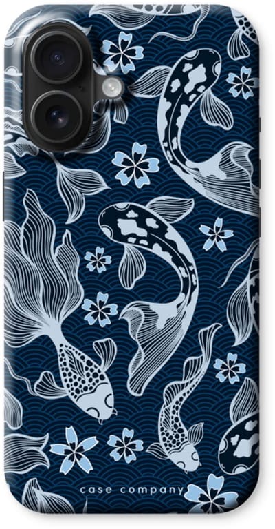 Case Company® - Hoesje geschikt voor iPhone 16 hoesje - Midnight Koi - Tough Case - Maximale Bescherming alle Kanten en Schermrand