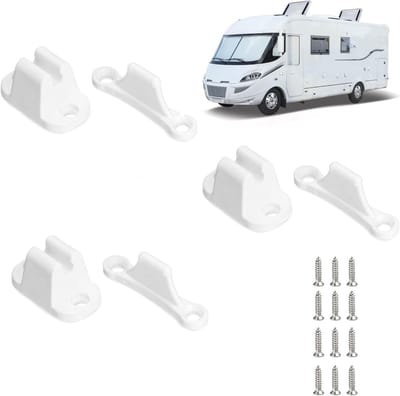 3 Pcs Caravan Deurstoppers - Hoogwaardige Plastic Deurhouder - Witte Deurklink en Deurstopper voor Motorhomes, Campers en Botens