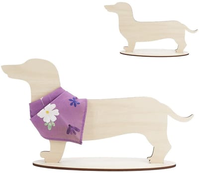Dailygoods- Hond Display Stand Houten Teckel - Decoratie Woonkamer
