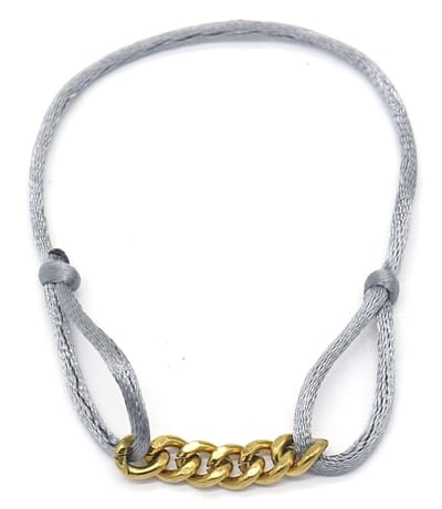 Armband Dames - Schakels RVS - Lengte Verstelbaar - Grijs en Goudkleurig