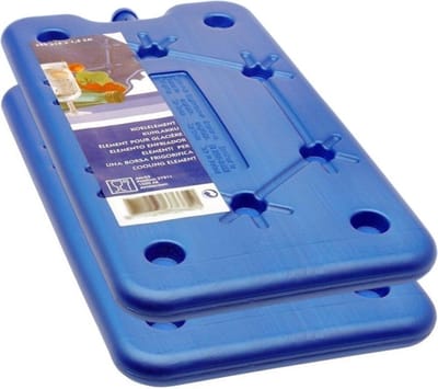 Cosy & Trendy Koelelement - 2x - blauw - kunststof - 400 gram - 14 x 25 x 1 cm