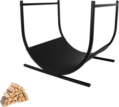 Halfrond Haardhoutrek van Staal voor Binnen en Buiten - 44,5x37,5x40 cm