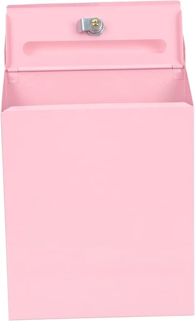 Afsluitbare Brievenbus - Suggestiebak Muur - Veilig Post Ontvangen - Robuust Ijzeren Materiaal - 30x23x6cm - Roze