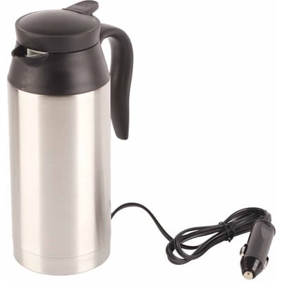 750ML Roestvrijstalen Auto Elektrische Waterkoker Koffie Thee voor Thermos Waterverwarmingsbeker 12V wit