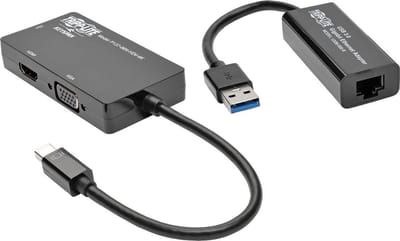 Tripp-Lite P137-GHDV-V2-K 4K Video and Ethernet 2-in-1 Accessory Kit for Microsoft Surface and Surface Pro with RJ45, DVI, VGA and HDMI Ports TrippLite