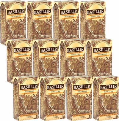 BASILUR Masala Chai - Zwarte Ceylon-thee met natuurlijke oosterse kruiden, 25x2g