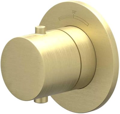 IVY Bond Afbouwdeel Inbouwthermostaat Symmetry met Rond Rozet - Geborsteld Mat Goud PVD