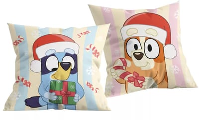 Bluey Sierkussen - 40x40 cm - Kerst kussen met vulling - 1 stuk - Vierkant - Bedkussen - Woonkussen - Woondecoratie - Voor kinderen - Voor jongens en meisjes