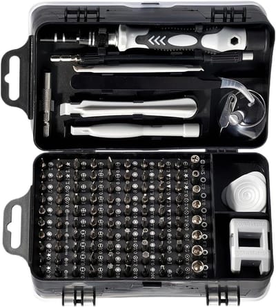 Schroevendraaierset - Precisie bits - Kleine reparaties - 115 Delige Set - Compact formaat - Grijs