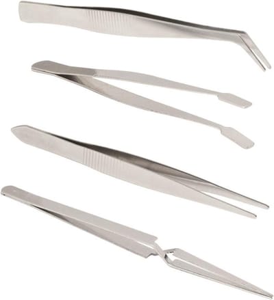 Pincetten set - Precisie tangen - Precisie klussen - 4 Verschillende functies - 4 stuks - Zilver