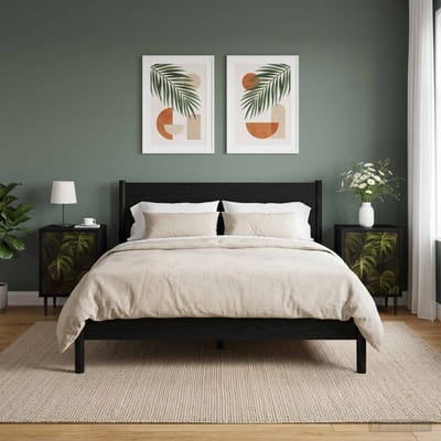 vidaXL - Nachtkastje - ELBURG - 2 - st - Zwart - eiken - 36 - x - 33 - x - 51 - cm