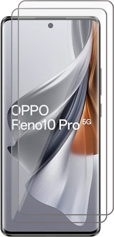 Screenprotector geschikt voor Oppo Reno 10 / 10 Pro - 2x Glas Screen Protector