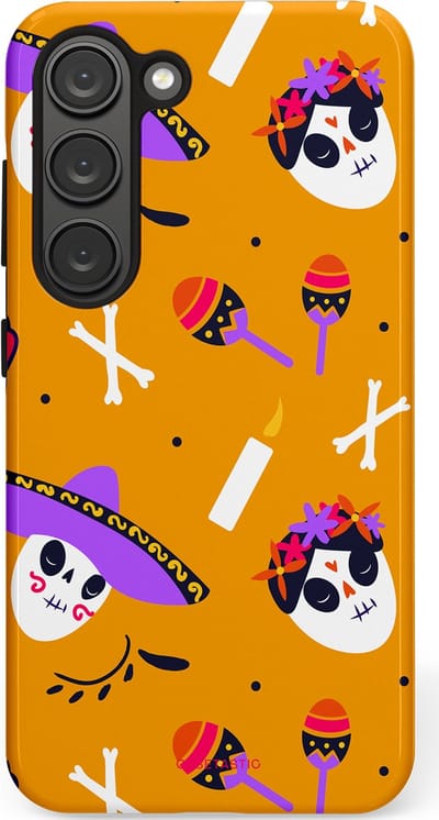 Casetastic Hoesje Geschikt voor Samsung S23 - Stijlvolle Beschermende Duo-layer Case - Viva Muertos