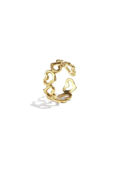 Roestvrijstalen minimalistische ring Hart - Verstelbaar - Zilver- Yehwang