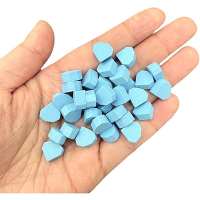 50Pièces100Pièces 10Mm Jetons de Jeu en Bois - Formes de Diamant Bleu Pour Jeux de Société Marqueurs d'Échecs de Cartes Accessoires de Table