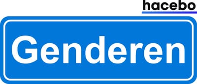 Hacebo - Plaatsnaam Sticker - 29x10 CM - Genderen sticker - Verkeersborden sticker - grappige cadeaus - Genderen